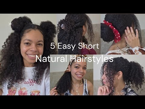 Five Easy Curly Hairstyles✨~ Short Hair * 3c/4a* For On the Go/Work