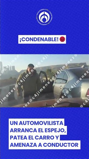 Captan a conductor furioso golpeando auto en el Edomex
