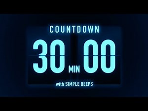 30 Minutes Countdown Timer 🔵 Flip Clock with Simple Beeps