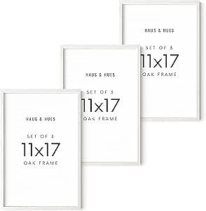 HAUS AND HUES Standalone White Oak Frame Set of 3-11x17
