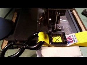 Singer bar tack machine doing a Box-X stitch.