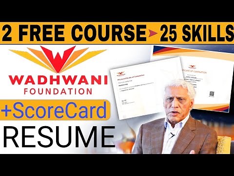 WADHWANI FOUNDATION FREE COURSES WITH CERTIFICATE | Free Certification Course 2026 | Troop Tech