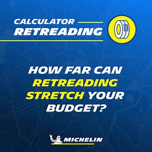 Did you know: Michelin’s retreaded tyres deliver up to 90% of the mileage of a brand-new tyre. That’s why retreading your casings is a huge cost saver. How huge, exactly? Find out how much your fleet could save by using our retreading calculator: https://shorturl.at/rLSX2 #Retreading #FleetManagement | Michelin
