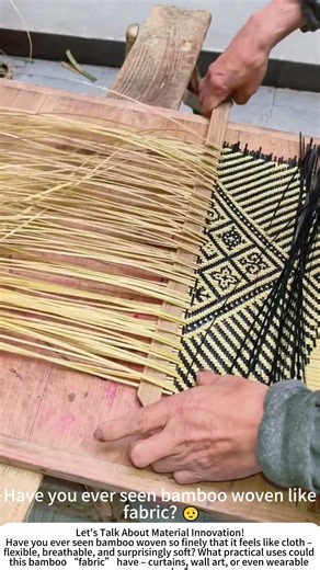 Bamboo Weaver Creates Handwoven “Cloth” from Strips – Textile Art Reimagined 🎋🧺