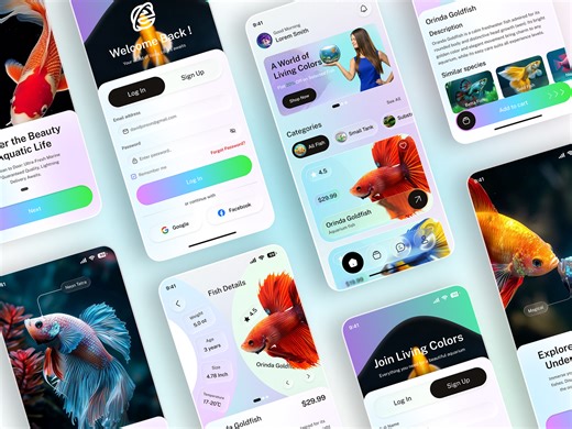 Aquarium Fish Store Mobile App UI