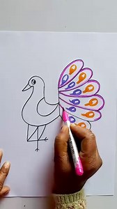 7.7K views · 152 reactions | Easy peacock drawing for kids with number 4 | Peacock drawing step by step | Priyanka creative guru | Facebook
