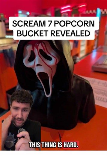 The Scream 7 popcorn bucket just got revealed and this thing is so cool! I definitely need to find a way to get it. Lemme know if yall are going to get it! #scream7 #scream7popcornbucket #popcornbucket #horror #horrortok