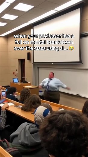 Professor's AI-Fueled Breakdown in College Lecture