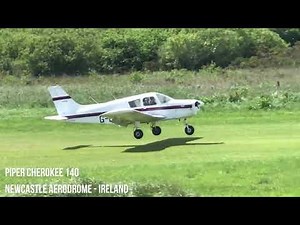 PIPER CHEROKEE 140 Landing on a GRASS RUNWAY
