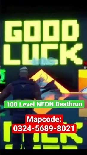 100 LEVEL DEFAULT NEON DEATHRUN BY APFEL [CODE: 0324-5689-8021] #shorts