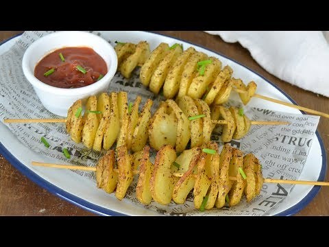 Patatas en espiral al horno. Receta de guarnición ¡Fáciles y riquísimas!