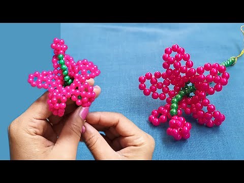 How To Make Beaded Hibiscus Flower | DIY Beads China Rose | Pearl Beaded Craft |Home Decoration idea