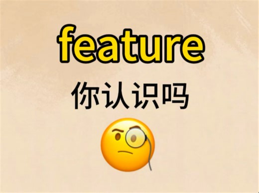“feature”你认识吗？