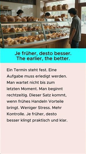Simple German Expressions – Je früher, desto besser #shorts #learnGerman #German