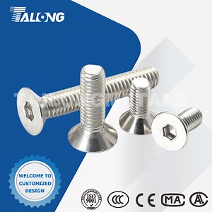 [Hot Item] Customized Stainless Steel 304 M8 White Hex Flat Head Machine Screw Hexagon Socket Countersunk Head Bolt