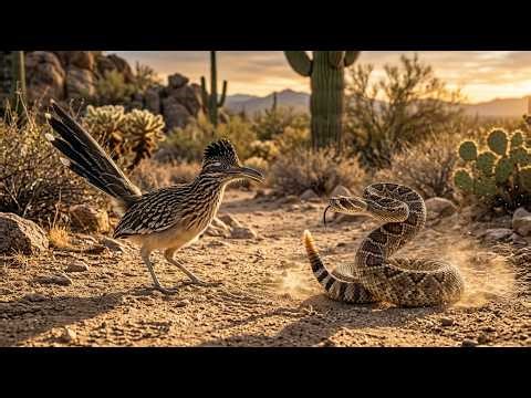 Fastest Bird vs Deadly Rattlesnake–Road Runner vs Snake