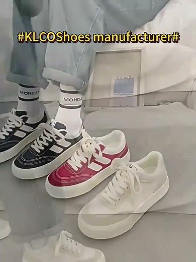 KLCO’s Black, White & Red Women’s Casual Canvas Sneakers