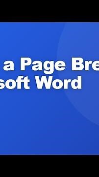 How to Insert a Page Break in Microsoft Word #Shorts