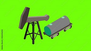 Petroleum industry icon animation cartoon best object on green screen background