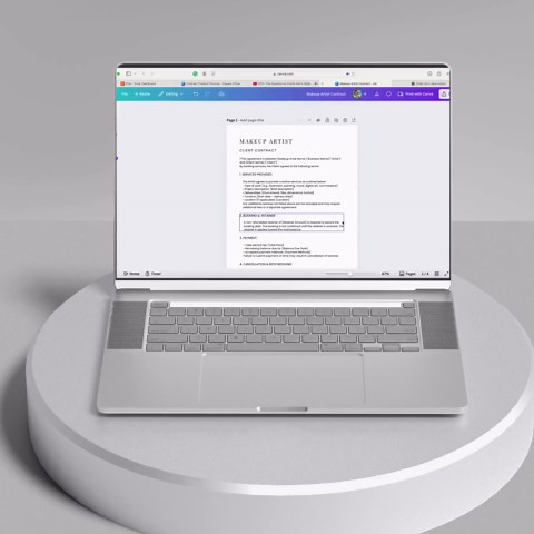 Makeup Artist Contract Template | Editable Canva Agreement | Free Invoice - Etsy