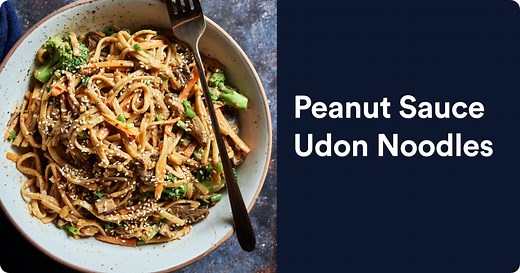 Peanut Sauce Udon Noodles: Spicy and Filling Vegan Dinner