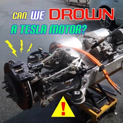 Here's How to Drop and Drown a Tesla Motor... | Rich Rebuilds