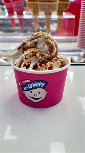 Drizzled to perfection, every cup of Mr Whippy is a little cup of joy. Ready for your treat? #MrWhippyMagic #DessertLovers #SweetIndulgence #mrwhippyicecream #mrwhippymoments #MrWhippyToppings