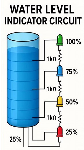 Water Level Indicator Circuit Diagram 💧#shorts