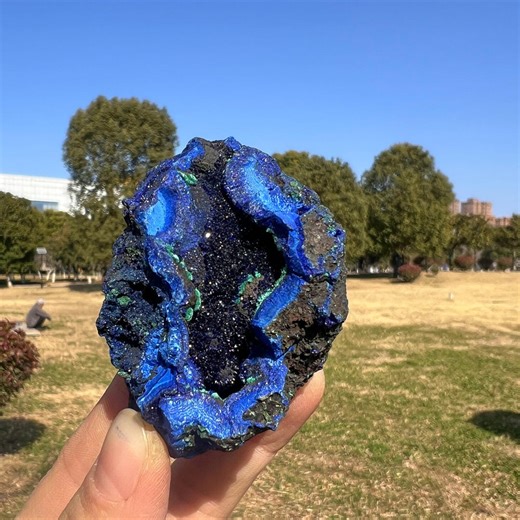 Natural Azurite Malachite Raw Stone Slice, Intuition Crystal, Meditation Decor - Etsy
