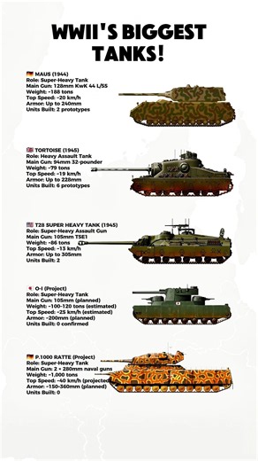 The Biggest Tanks of WWII 🔥 | Maus, T28, Tortoise, Ratte & O-I