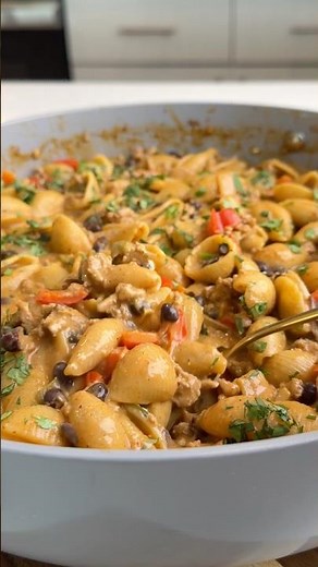 One pan creamy taco pasta