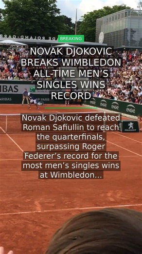 Novak Djokovic Breaks Wimbledon All-Time Men's Singles Wins Record