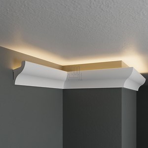 LED Ceiling Coving Crown Molding, Indirect Lighting Cornice Skirting Board Accent Wall Trim, Polimer Moulding, W7'/240cm (led Not Incl.) - Etsy
