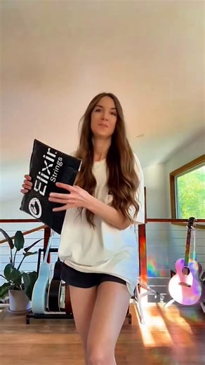 love being an @elixir_strings endorsed artist 🤍 these are the ONLY strings I use on all of my guitars. not only do they have incredible tone, but they last sooooo much longer than other strings, which = less string changes 🫰🏼 my fave: 80/20 bronze 13-53 HD lights | Guitar Goddess
