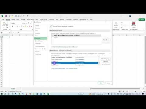 How to change excel language to english