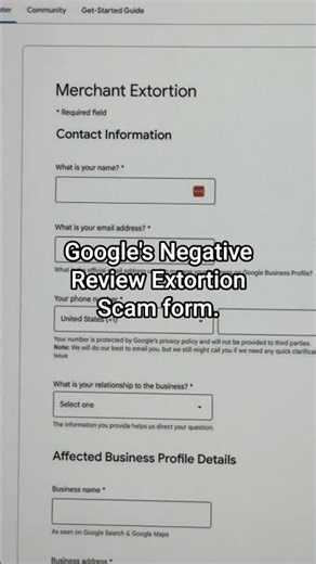 Google's new Negative Review Extortion Scam form seems to work!