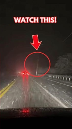 Dashcam Captures Power Line Collapse During Winter Storm