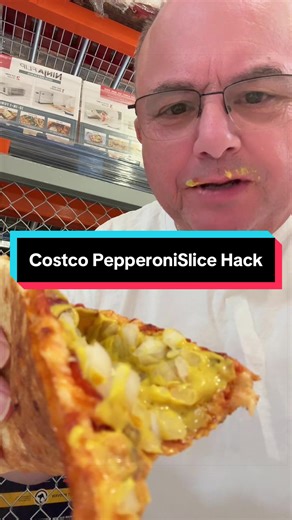 Tried something completely different today at Costco Wholesale—a pepperoni pizza slice with mustard and onions on top. Sounds wrong… but somehow it kind of works. Sweet, salty, tangy, and a little chaotic all at once. This might be one of the strangest food hacks I’ve tried so far. #tonytriesit #costcofoodcourt #foodhack #pizza