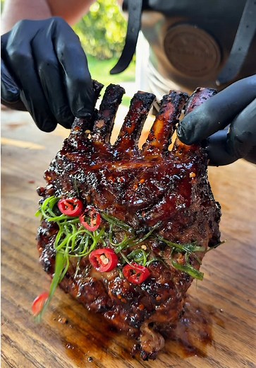 Delicious Pork Loin Rib Roast with Sticky Asian Sauce