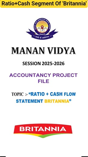 Britannia Ratio Analysis & Cash Flow Statement Project Class 12 | Accountancy Project File PDF