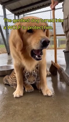 BLIND TIGER Raised By A Golden Retriever 😭