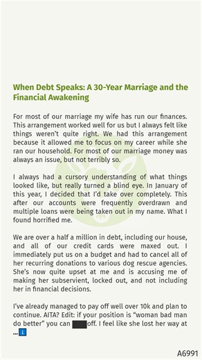 2.4K views | 旅 When Debt Speaks: A 30-Year Marriage and  the Financial Awakening | Animals in Life | Facebook