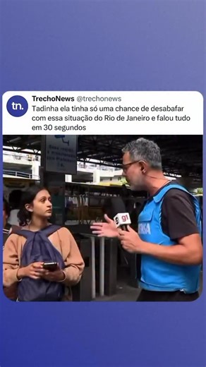 TrechoNews on Instagram: "Jovem aprendiz entrevistada desabafa sobre situação atual do Rio de Janeiro após o governador anunciar uma operação entre os policiais, onde está acontecendo uma troca de tiros severa nas cidades e os trabalhadores não está conseguindo voltar pra casa, além das quase 100 mortes ainda sem identificação. — siga @trechonews para mais conteúdos assim 📷: Rede Globo"