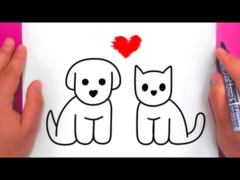 Deseneaza un CAINE si o PISICA - Usor de Desenat si Colorat 🐶🐱 HOW TO DRAW A CAT & DOG EASY and Fast