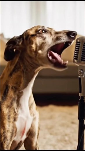 “When your whippet thinks it’s a pop star 🎤🐶” #fun #funny #kids