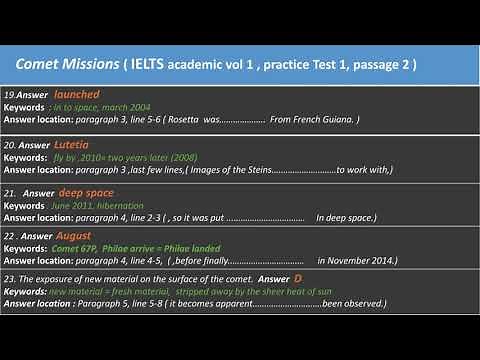 Comet Missions Reading Answer I Location I Explanation I IELTS Academic Volume 1