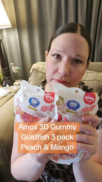 Amos 3d gummy fish three pack. peach and mango flavored. Soft and delicious! #gummycandies #gummies #candy #snack #treatyourself @Amos Sweets
