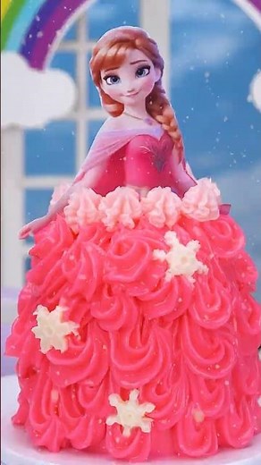 Beautiful Cake Of ELSA & Anna Perfect Miniature Disney Princess Pull Me Up Cake Decoration Ideas