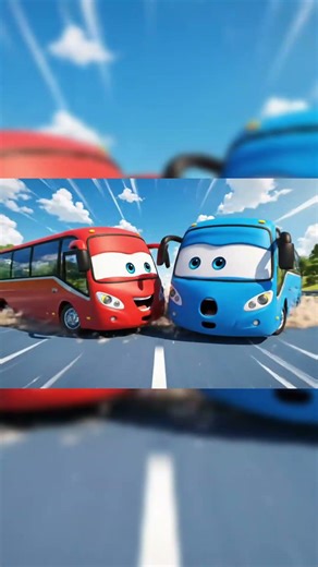 BUS vs BUS 😱 | Crazy Cartoon Crash 🚍💥 | #Shorts