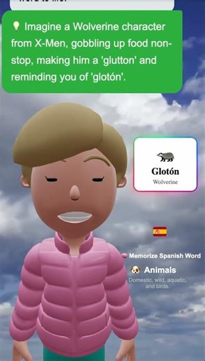 🦡 Glotón (Wolverine) – Learn Spanish word in 30s